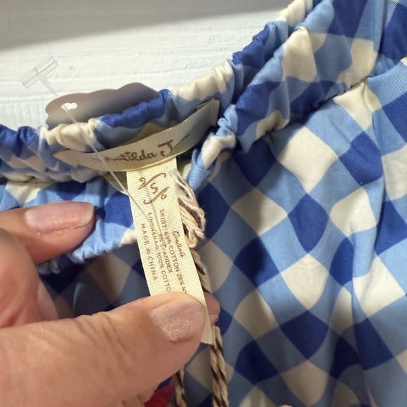 NWT Matilda Jane women’s Blue Checkered Skirt with Floral Accents, size S - Picture 5 of 9